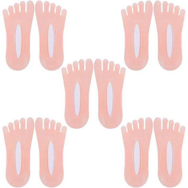BR Calcetines de compresión transpirables de cinco dedos para mujer, color rosa, 5 pares