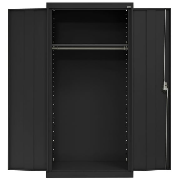 Elite Series Wardrobe Cabinet with Adjustable Shelf, 36"W x 24"D x 72"H, Black
