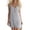 Gray, variant on Ladies Adjustable Strap Front Snap Button Sleeveless V-Neck Casual Dress
