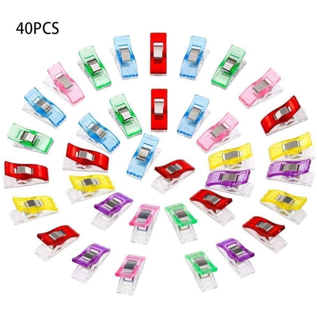 Cuadros Decorativos 40pcs Clip de plástico pequeño multifunción colorido Clips de hacha Abrazadera de carpeta de costura Tmvgtek embutido en tela