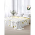 thumbnail image 5 of Yellow Polka Dot King Size Flat Sheet, Wrinkleproof & Fadeproof Cooling Flat Bed Sheet Only, Ombre Abstract White Monochrome Breathable Soft Bedding Top Sheets 105 x 98 Inches, 5 of 8