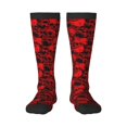thumbnail image 2 of Lsque Red Skulls 3 Printed Crew Socks Men's Women's LightWeight Thin Casual Calf Socks ,Knee High Socks,Cotton Socks, 2 of 9