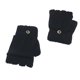 thumbnail image 2 of Soidarity 1 par de guantes de invierno para mantener el calor con solapa, guantes de punto para senderismo al aire libre, mitones sin dedos 2 en 1, rosa Deportes de nieve negro Soidarity OD000499-02, 2 of 6