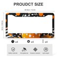 thumbnail image 3 of 2 Pcs Set Black White And Orange Polka Dot Pumpkins License Plate Frames Autumn Thanksgiving License Plate Frame License Plate Shield Frame Aluminum Metal 2 Holes Fits All Car, 3 of 6