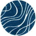thumbnail image 2 of SAFAVIEH Florida Tamzen Abstract Shag Area Rug, Navy/Ivory, 6'7" x 6'7" Round, 2 of 4