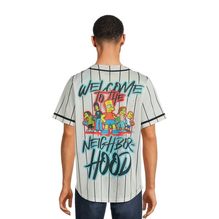 The Simpsons Men's Graphic Baseball Jersey, Sizes S-xl, Size: Medium, Beige