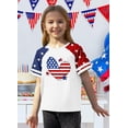 thumbnail image 4 of CCRFTGI American 4th of July Shirts for Children Girls Size 7 USA Shirts Funny American Flag Stars Heart Summer Freedom T-Shirts Independence Day Girls Fashion Tshirts White 9-10 Years, 4 of 5