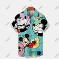 thumbnail image 1 of Disney Men's Hawaiian Shirt Short Sleeve Button Cartoon Pattern Mickey Mouse Mickey Print Casual Beach Hawaiian Shirt Plus SizeS Gao Jinjia LED, 1 of 2