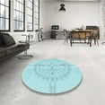 thumbnail image 4 of Ahgly Tapis d'Intérieur Lavable en Machine Carré Transitionnel Bleu Diamant Bleu, 7 Pieds Carré, 4 of 7