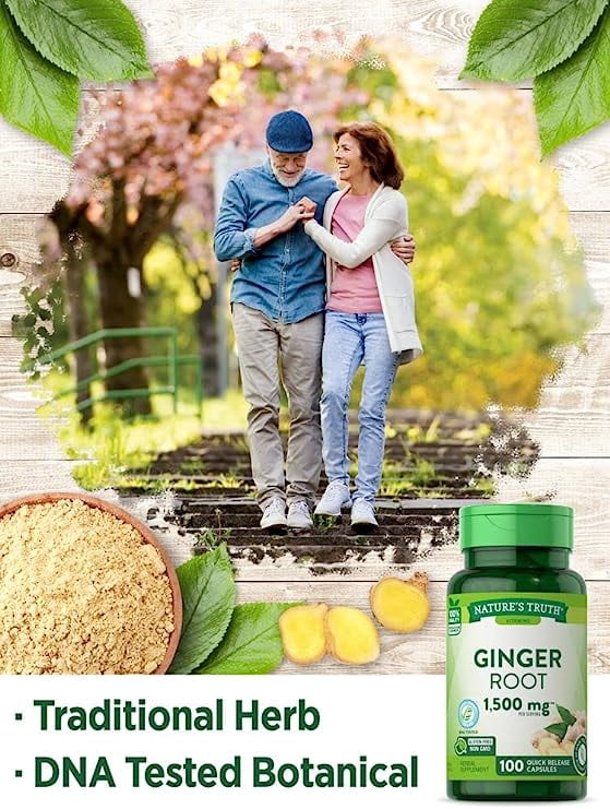 Nature's Truth Vitamins Ginger Root 550mg Herbal Supplement, 100 ct, 5-Pack