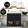 thumbnail image 5 of 36'' Bathroom Vanity with Top Sink, Modern Bathroom Storage Cabinet with 2 Soft Closing Doors and 6 Drawers, Single Sink Bathroom Vanity, 5 of 6