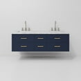thumbnail image 5 of Castor 60 in W Blue Double Bath Vanity, Carrara Marble Top, and Faucet Set, 5 of 11