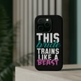 thumbnail image 4 of DistinctInk Tough Case for Apple iPhone 14 PRO (6.1" Screen), Compatible with MagSafe Charging - This Bride Trains Like a Beast, 4 of 6