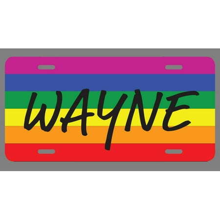 Wayne Name Pride Flag Style License Plate Tag Vanity Novelty Metal | UV Printed Metal | 6-Inches By 12-Inches | Car Truck RV Trailer Wall Shop Man Cave | (Best Auto Tags Wayne)