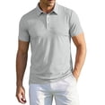 thumbnail image 3 of Trgacdwlo Men's Polo Shirts Lightweight Quick Dry Short Sleeve Shirts Men Summer Athletic Gym Active Mens Golf Polo Shirt Gray XXXL, 3 of 9
