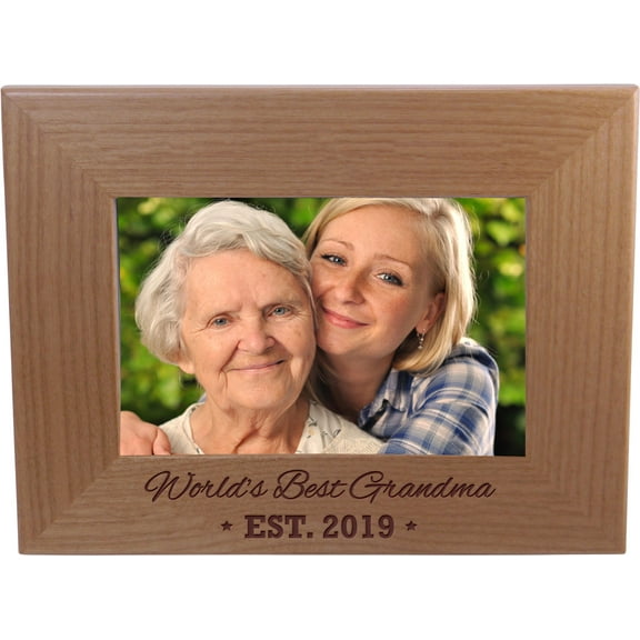 World's Best Grandma EST. 2019 4-inch x 6-Inch Wood Picture Frame