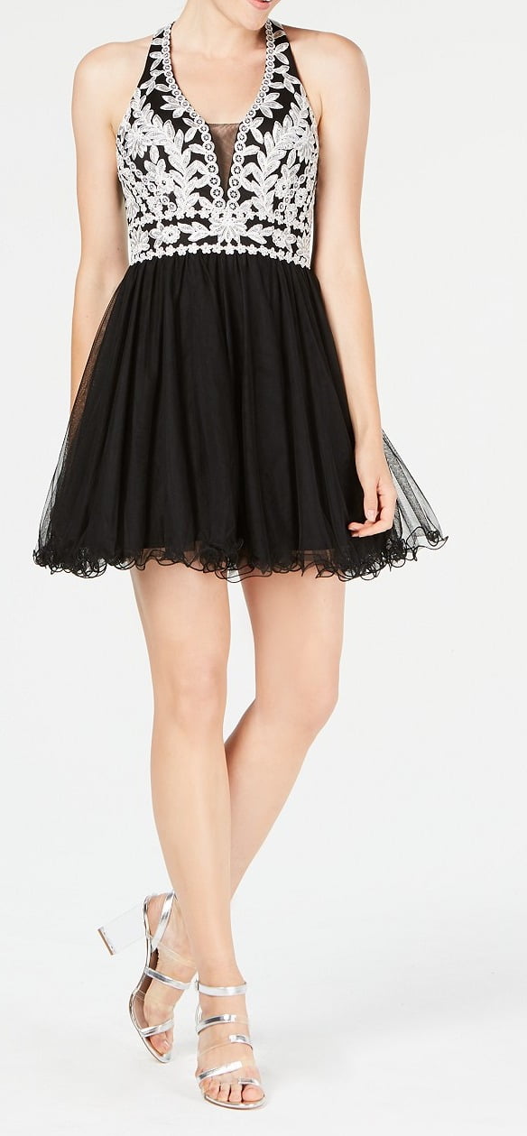 Blondie Dresses White Junior Fit Flare Prom Sheath Dress 11 Walmart