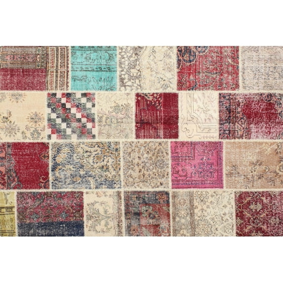 Ahgly Company Machine Washable Indoor Rectangle Contemporary Cherry Red Area Rugs, 8' x 10'
