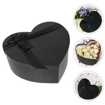FRCOLOR Black Heart Shaped Paper Box for Jewelry Storage and Gift Wrapping 4.72x4.72x2.36 Inches