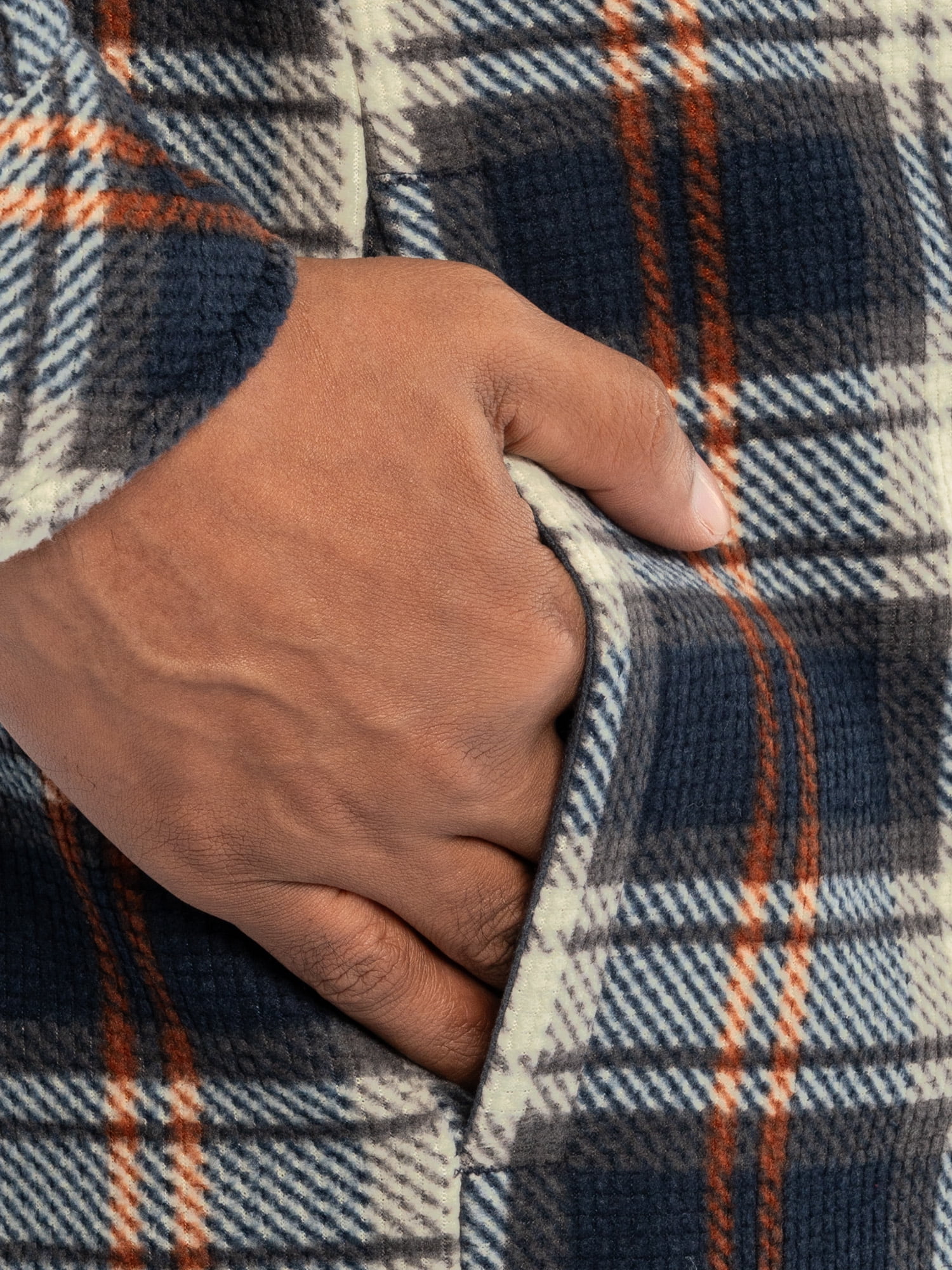 Wrangler Workwear Men's Button-up Bonded Flannel Texture Long Sleeve Overshirt, Size S-3XL