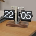 thumbnail image 4 of Tnarru Horloge de Bureau à Clapet Mécanique Horloge Multifonctionnelle Décorative Horloge de Table Automatique pour Maison Bureau Acier Inoxydable 24h, 4 of 6