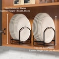 thumbnail image 5 of 4 Pack Kitchen Plate Holder Organizer for Cabinet Space Saver Dinner Dish Plate Storage Rack Upright Dish Drying Racks Metal Dish Racks Stand for Cupboard and Countertop 2 Large 2 Small Black, 5 of 9