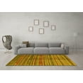 thumbnail image 3 of Ahgly Company Machine Washable Indoor Square Abstract Yellow Contemporary Area Rugs, 6' Square, 3 of 4
