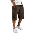 thumbnail image 1 of FhsagQ Male Cargo Short Pants for Men with Slanted Front Pockets and Backless Design for Utility Workwear Brown Size M, 1 of 8