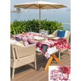 thumbnail image 4 of Outdoor Tablecloth with Umbrella Hole and Zipper, Valentine's Day Rectangle Table Cloth 60x120 Inch Waterproof Tablecloth, Watercolor Trucks Love Tree Balloons Picnic Table Cover for Patio Camping, 4 of 7