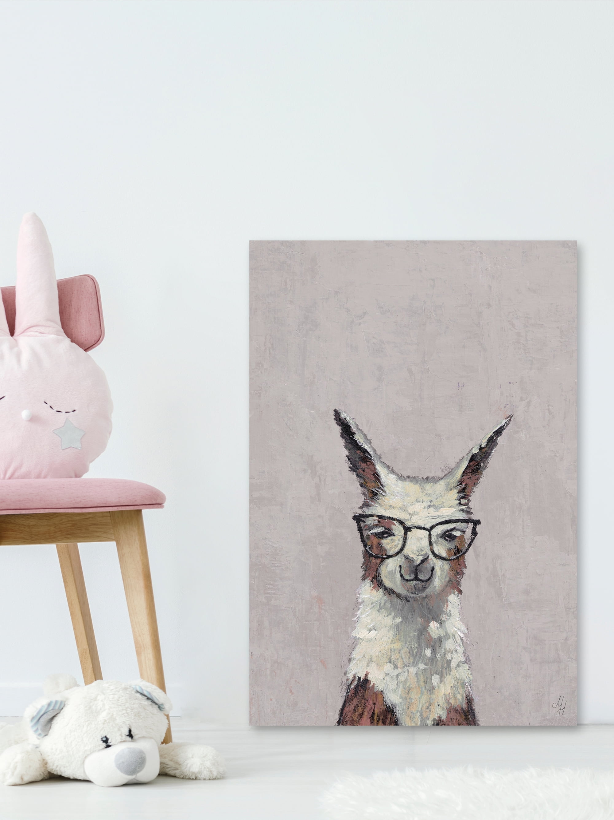 Marmont Hill Cheeky Smart Llama Canvas Wall Art