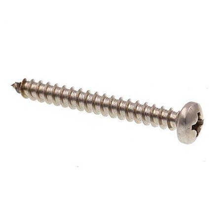 Prime-Line 9020384 Sheet Metal Screws – Self-Tapping Pan Head Phillips, #10 X 1 Inch, 18-8 Stainless Steel, Pack Of 100