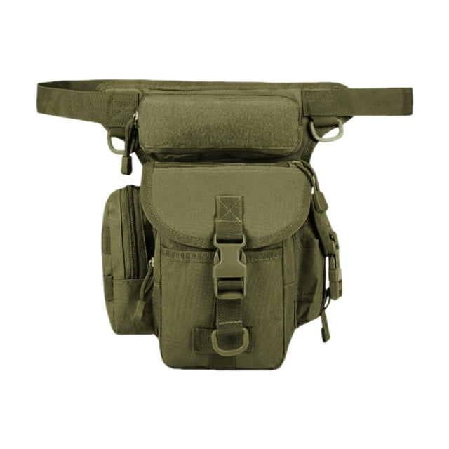 Bolsa de pierna de tela Oxford, portátil, con correa ajustable, para senderismo al aire libre Verde