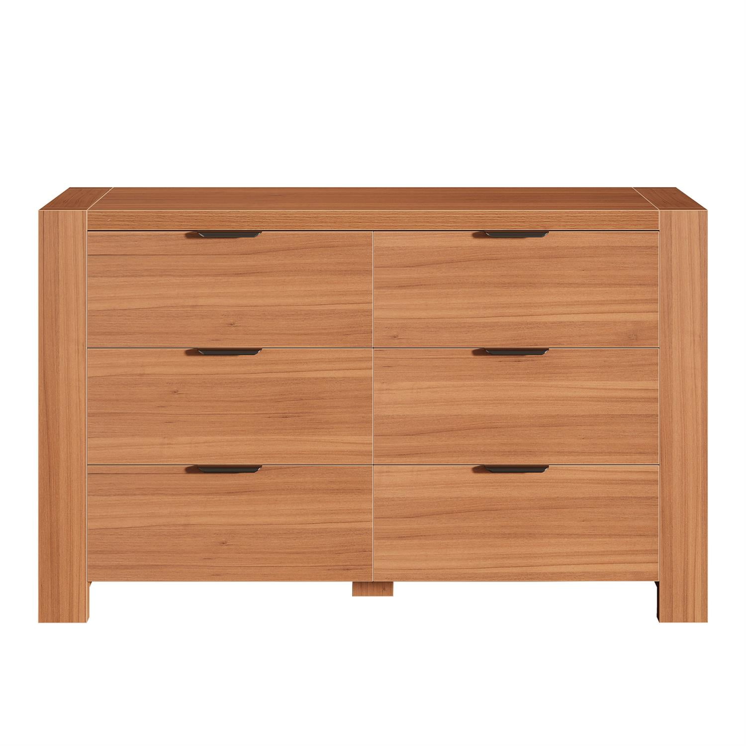 Demi Bonn 6-Drawer Wooden Dresser, Storage Chest for Living Room, Bedroom Chest, Storage Solution, Brown