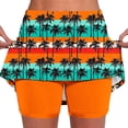 thumbnail image 3 of Feancey Golf Skirts for Women with Shorts Plus Size Casual Workout Skorts 2 Pockets Flower Printed Tennis Mini Skirt Active High Waist Running Skort Orange 3XL, 3 of 6