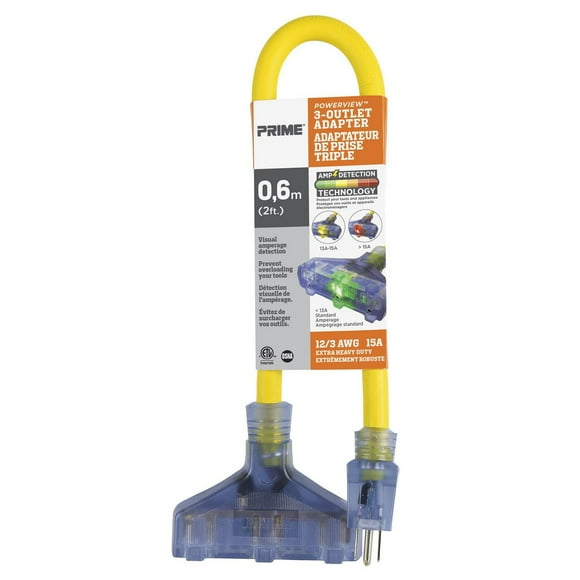 Détecteur d’ampli d’adaptateur Prime 3-outlet Adaptateur 3 prises