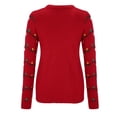 thumbnail image 4 of Chandail de Noël pour Femmes Col Rond Mode Chandail Mi-Long Blouse Ample Manches Longues Chaud Cardigan Doux Imprimé Graphique Tricoté, 4 of 7