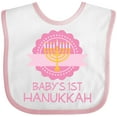thumbnail image 3 of Inktastic Babys 1st Hanukkah Girls Baby Bib, 3 of 4
