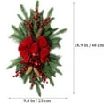 thumbnail image 2 of Christmas Decorative Teardrop Swag,Baubles Pine Cones Garland,Battery Operated Christmas Swag Decoration with LED Lights,Artificial Christmas Wreath for Front Door Wall Indoor Outdoor,Red Ball, 2 of 8