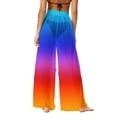 thumbnail image 4 of Gamivast Womens Swimsuit Cover up Pants Gradient Wide Leg Elastic Waist Beach Pant Lightweight Holiday Sheer Boho Swimwear Summer Vacation Outfits, 4 of 5