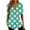 Mint Green Tops for Women _v, variant on Women's Summer Clothes Comfy Casual Shirts Y2K Tops Dressy Casual Polka Dot Printing Vintage Fashion 2024 Short Sleeve Tunic Tops for Lady Loose Fit Flowy V Neck Blouse Green T Shirts L