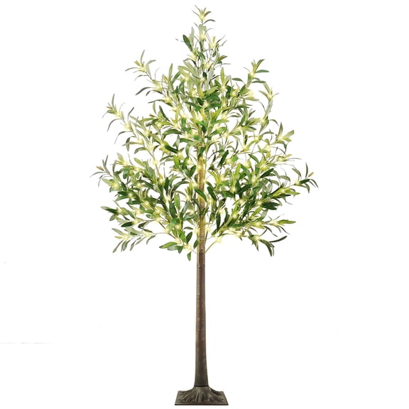 Rirool 6FT Lighted Olive Tree with 200 Warm White LEDs - Artificial Fairy Light Tree for Indoor/Outdoor Wedding, Christmas, Home Décor