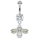 thumbnail image 1 of Piercing Ombligo Banana en Acero Quirúrgico 316L y Cristal - Doble Joya - Cristal en la Parte Superior y Abeja de Acero Colgante con Alas de Cristal - 35 mm Rojo Verde MX-0129057FYD, 1 of 2