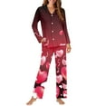 thumbnail image 3 of Renewold 2 Pieces Comfy Pajama Set for Women Size XL Valentine's Day Pink Hearts Nightwear Pullover Tops for Indoor Activities Lightweigh Button Sleepwear, 3 of 6