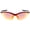 Red / Red Mirror, variant on TR-90 Semi Rimless Sports Wrap Sunglasses Ribbed Arms Mirrored Lens 74mm (Red / Red Mirror)