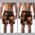 thumbnail image 3 of luoweisi Men's Beach Shorts Quick Dry Swim Trunks with Mesh Lining Halloween Pumpkin XL, 3 of 5