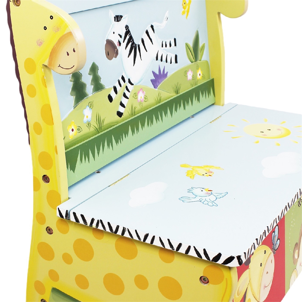 Fantasy Fields Sunny Safari Kids Wooden Storage Bench Seat Toy Box W-8267A2 - image 4 of 9
