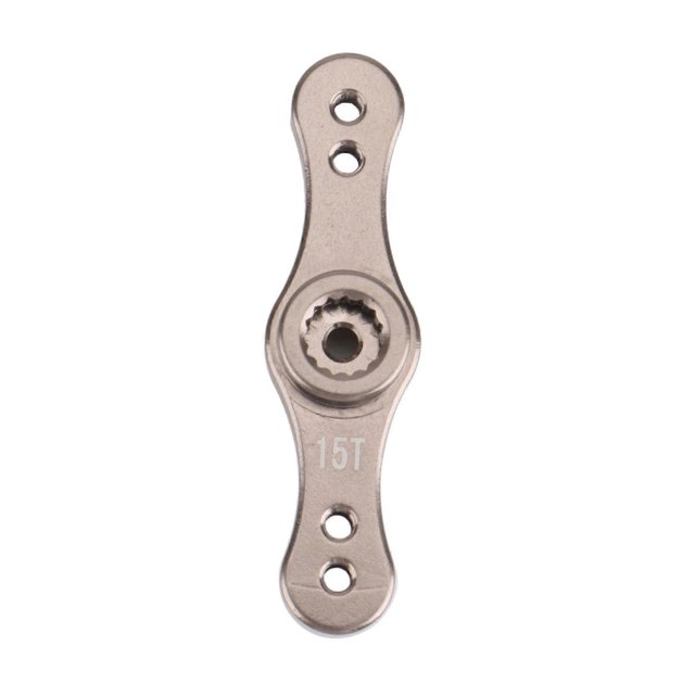 Brazo servo de aleación CNC de doble cara 15T y 17T Para dirección simétrica Rovan Baja 5B 5T 5SC 1/5 color titanio yuxing