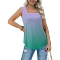 thumbnail image 5 of Yubnlvae &nbsp;Square Neck Casual Tank Top (2025 Summer) Tank Tops for Women Summer Outfits 2025 Square Neck Casual Shirts Blousesclearance! Gradient, Square Collar, Pink, Xl, 5 of 9