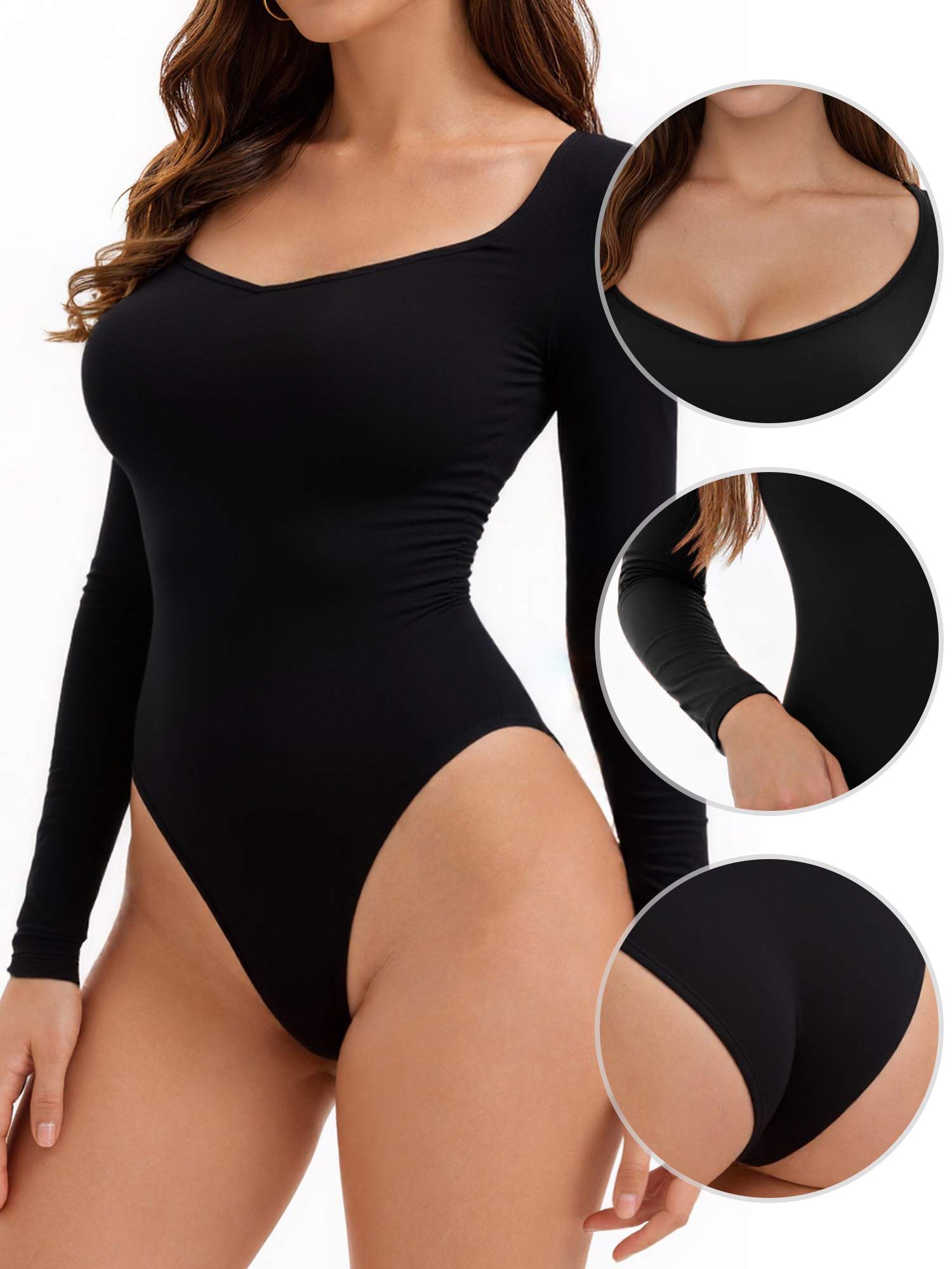 DARING DIVA V Neck Tummy Control Brief Shapewear M Black