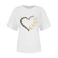 thumbnail image 6 of Valentine's Day Tshirt for Women Short Sleeve Crewneck Heart Graphic Print Pullover Top for Romantic White-4 2XL, 6 of 7